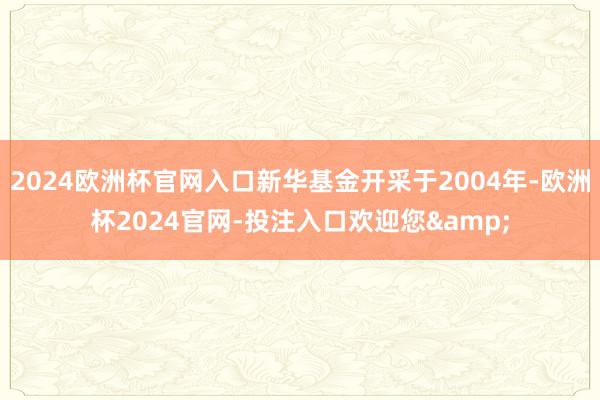 2024欧洲杯官网入口新华基金开采于2004年-欧洲杯2024官网-投注入口欢迎您&