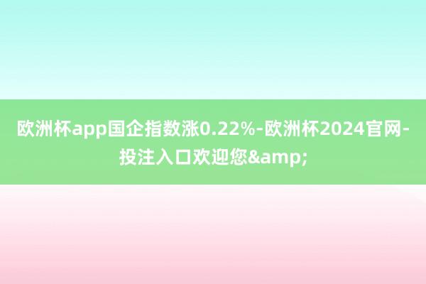 欧洲杯app国企指数涨0.22%-欧洲杯2024官网-投注入口欢迎您&