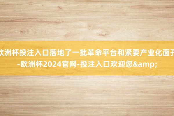 欧洲杯投注入口落地了一批革命平台和紧要产业化面孔-欧洲杯2024官网-投注入口欢迎您&