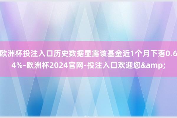 欧洲杯投注入口历史数据显露该基金近1个月下落0.64%-欧洲杯2024官网-投注入口欢迎您&