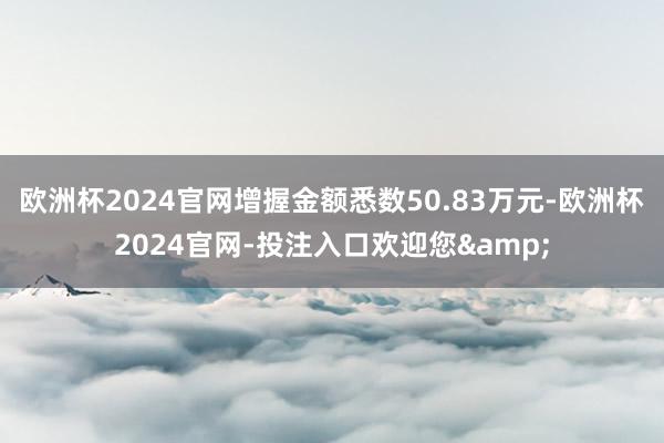 欧洲杯2024官网增握金额悉数50.83万元-欧洲杯2024官网-投注入口欢迎您&