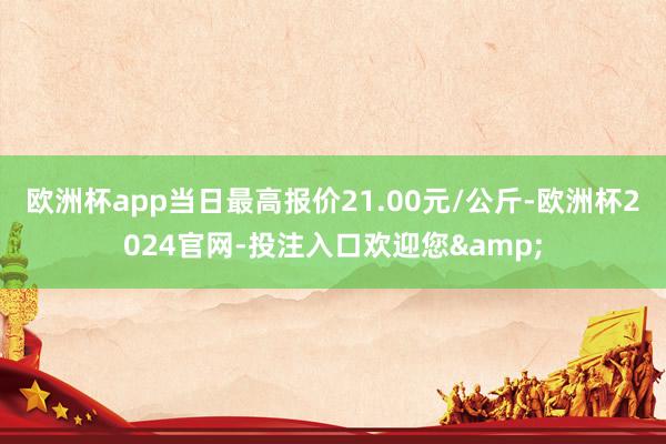 欧洲杯app当日最高报价21.00元/公斤-欧洲杯2024官网-投注入口欢迎您&