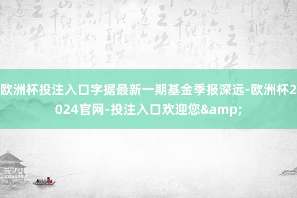 欧洲杯投注入口字据最新一期基金季报深远-欧洲杯2024官网-投注入口欢迎您&