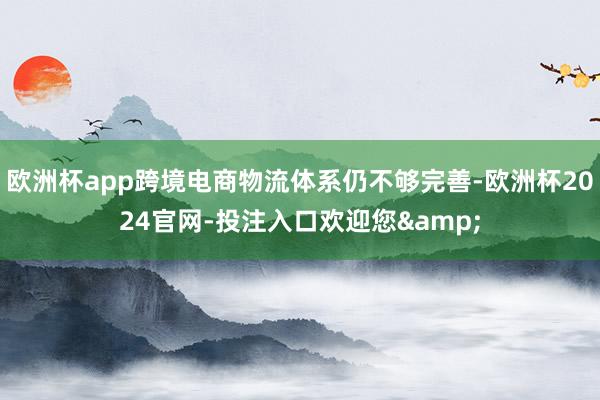 欧洲杯app跨境电商物流体系仍不够完善-欧洲杯2024官网-投注入口欢迎您&