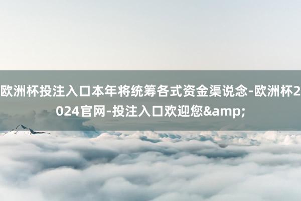 欧洲杯投注入口本年将统筹各式资金渠说念-欧洲杯2024官网-投注入口欢迎您&