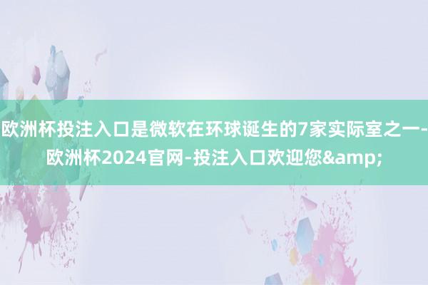 欧洲杯投注入口是微软在环球诞生的7家实际室之一-欧洲杯2024官网-投注入口欢迎您&