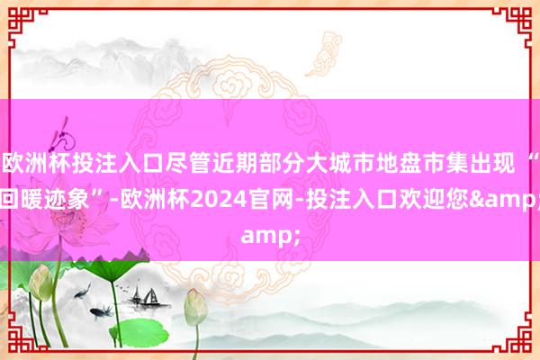 欧洲杯投注入口尽管近期部分大城市地盘市集出现 “回暖迹象”-欧洲杯2024官网-投注入口欢迎您&