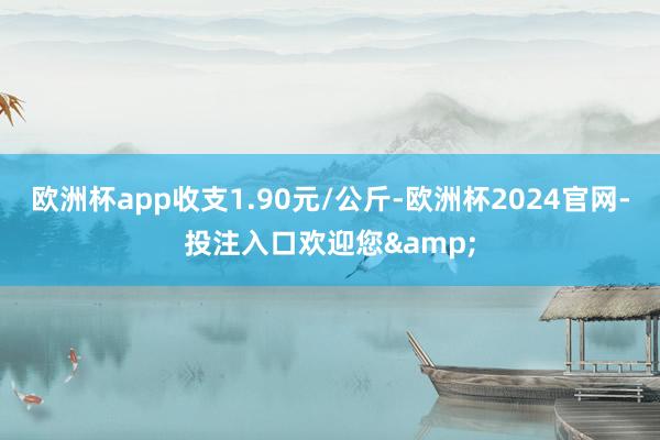 欧洲杯app收支1.90元/公斤-欧洲杯2024官网-投注入口欢迎您&