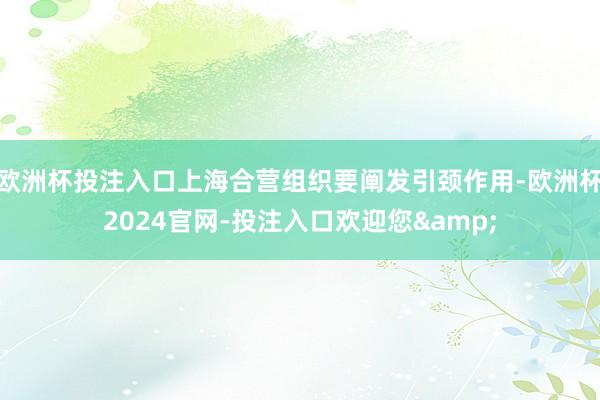 欧洲杯投注入口上海合营组织要阐发引颈作用-欧洲杯2024官网-投注入口欢迎您&