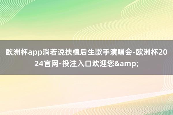 欧洲杯app　　淌若说扶植后生歌手演唱会-欧洲杯2024官网-投注入口欢迎您&
