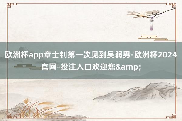 欧洲杯app章士钊第一次见到吴弱男-欧洲杯2024官网-投注入口欢迎您&