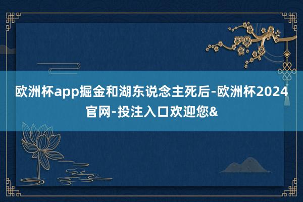 欧洲杯app掘金和湖东说念主死后-欧洲杯2024官网-投注入口欢迎您&