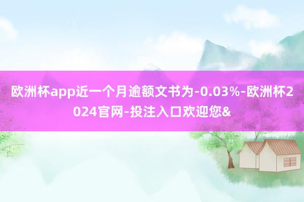 欧洲杯app近一个月逾额文书为-0.03%-欧洲杯2024官网-投注入口欢迎您&