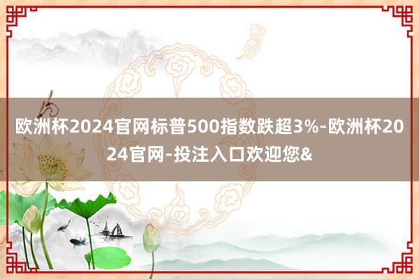 欧洲杯2024官网标普500指数跌超3%-欧洲杯2024官网-投注入口欢迎您&