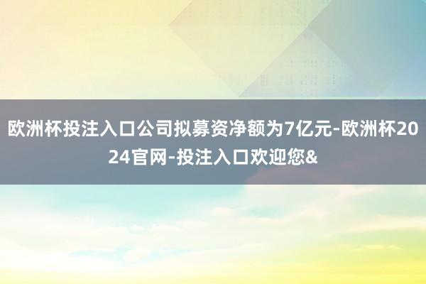 欧洲杯投注入口公司拟募资净额为7亿元-欧洲杯2024官网-投注入口欢迎您&