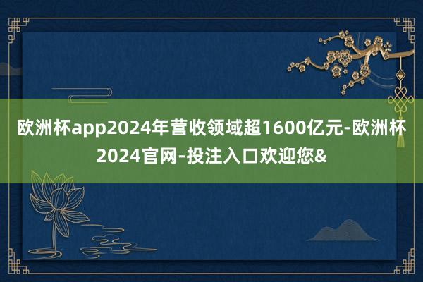 欧洲杯app2024年营收领域超1600亿元-欧洲杯2024官网-投注入口欢迎您&