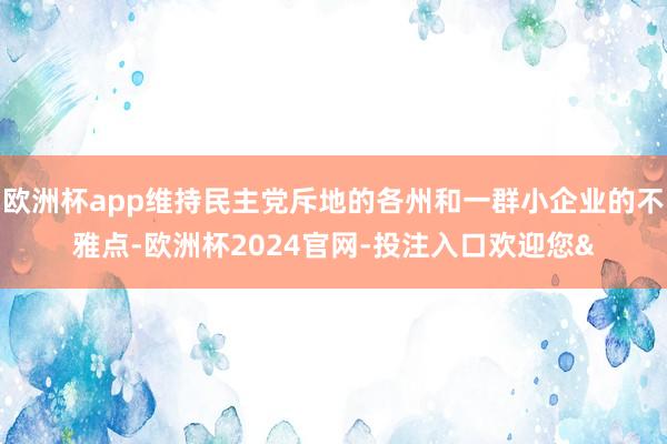 欧洲杯app维持民主党斥地的各州和一群小企业的不雅点-欧洲杯2024官网-投注入口欢迎您&