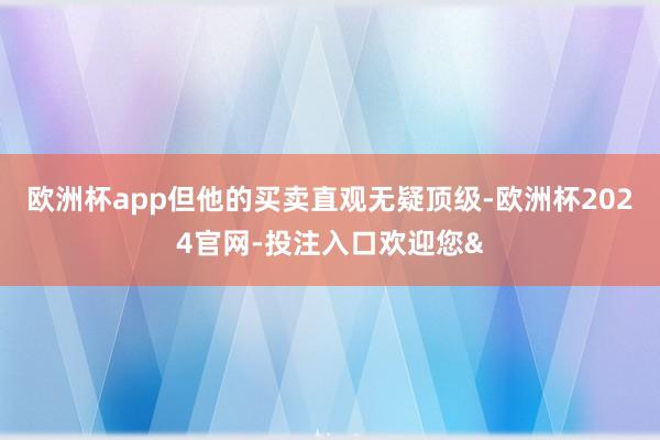 欧洲杯app但他的买卖直观无疑顶级-欧洲杯2024官网-投注入口欢迎您&