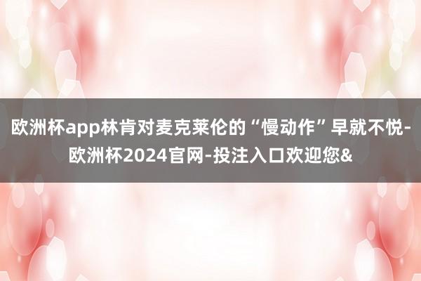 欧洲杯app林肯对麦克莱伦的“慢动作”早就不悦-欧洲杯2024官网-投注入口欢迎您&