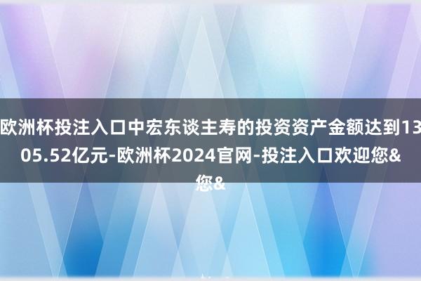 欧洲杯投注入口中宏东谈主寿的投资资产金额达到1305.52亿元-欧洲杯2024官网-投注入口欢迎您&