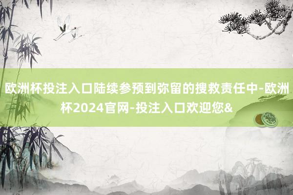 欧洲杯投注入口陆续参预到弥留的搜救责任中-欧洲杯2024官网-投注入口欢迎您&
