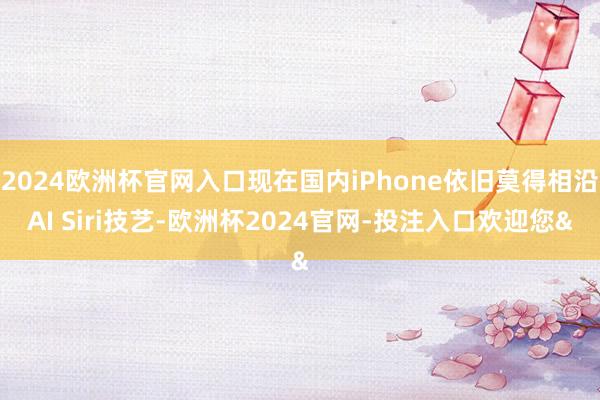 2024欧洲杯官网入口现在国内iPhone依旧莫得相沿AI Siri技艺-欧洲杯2024官网-投注入口欢迎您&