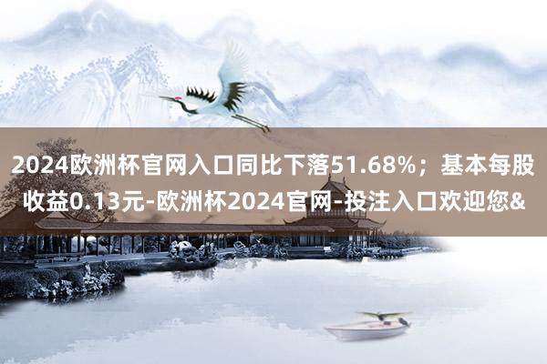 2024欧洲杯官网入口同比下落51.68%；基本每股收益0.13元-欧洲杯2024官网-投注入口欢迎您&