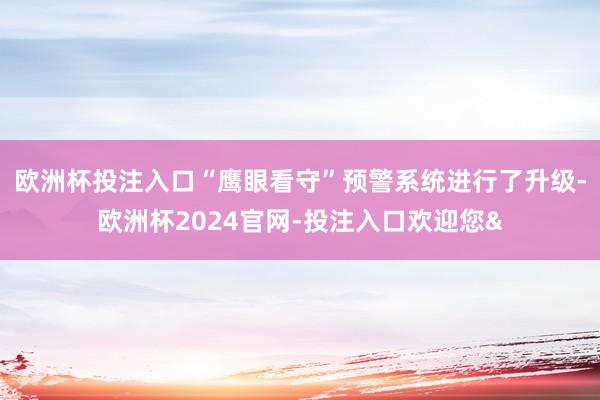 欧洲杯投注入口“鹰眼看守”预警系统进行了升级-欧洲杯2024官网-投注入口欢迎您&